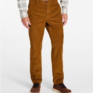 L L Bean Men's BeanFlex® Corduroy Pants Dune Brown Standard Fit Straight Leg EUC